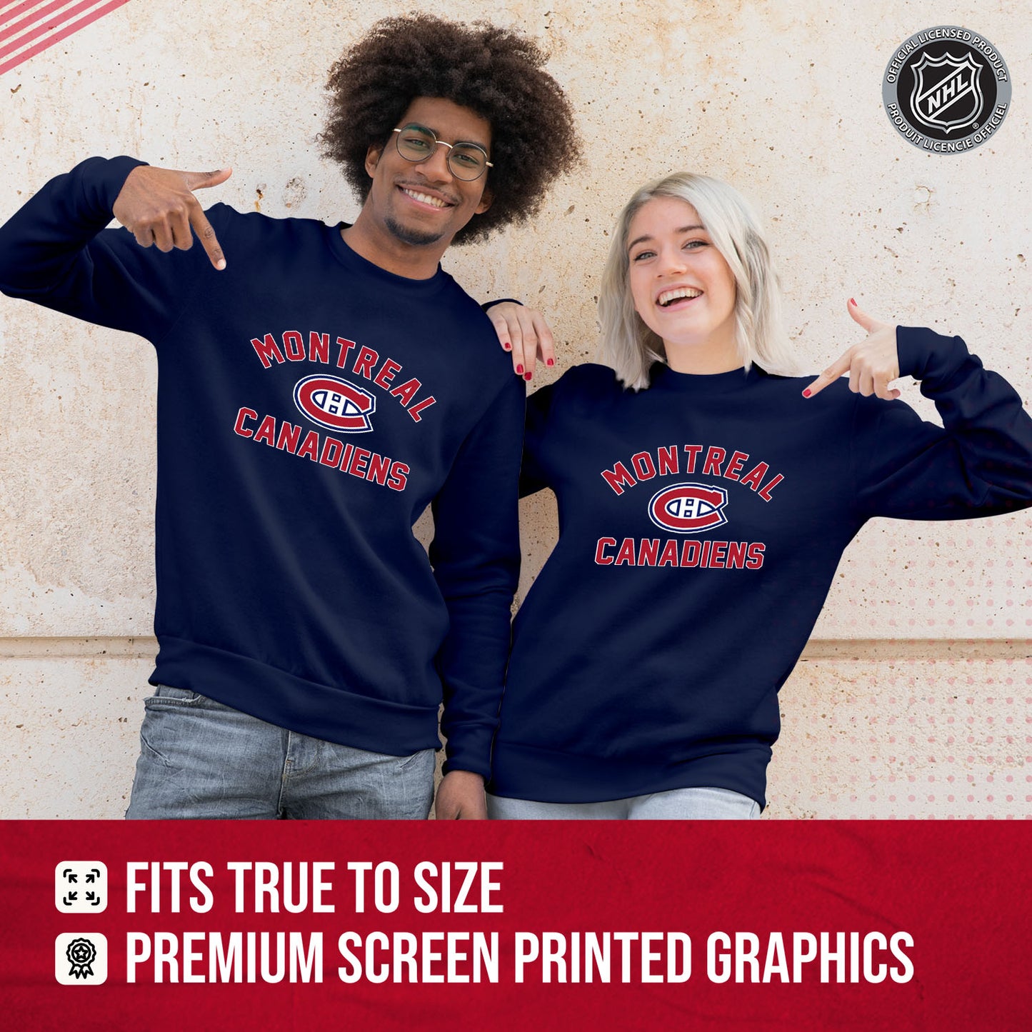 Montreal Canadiens Adult NHL Gameday Crewneck Sweatshirt - Navy