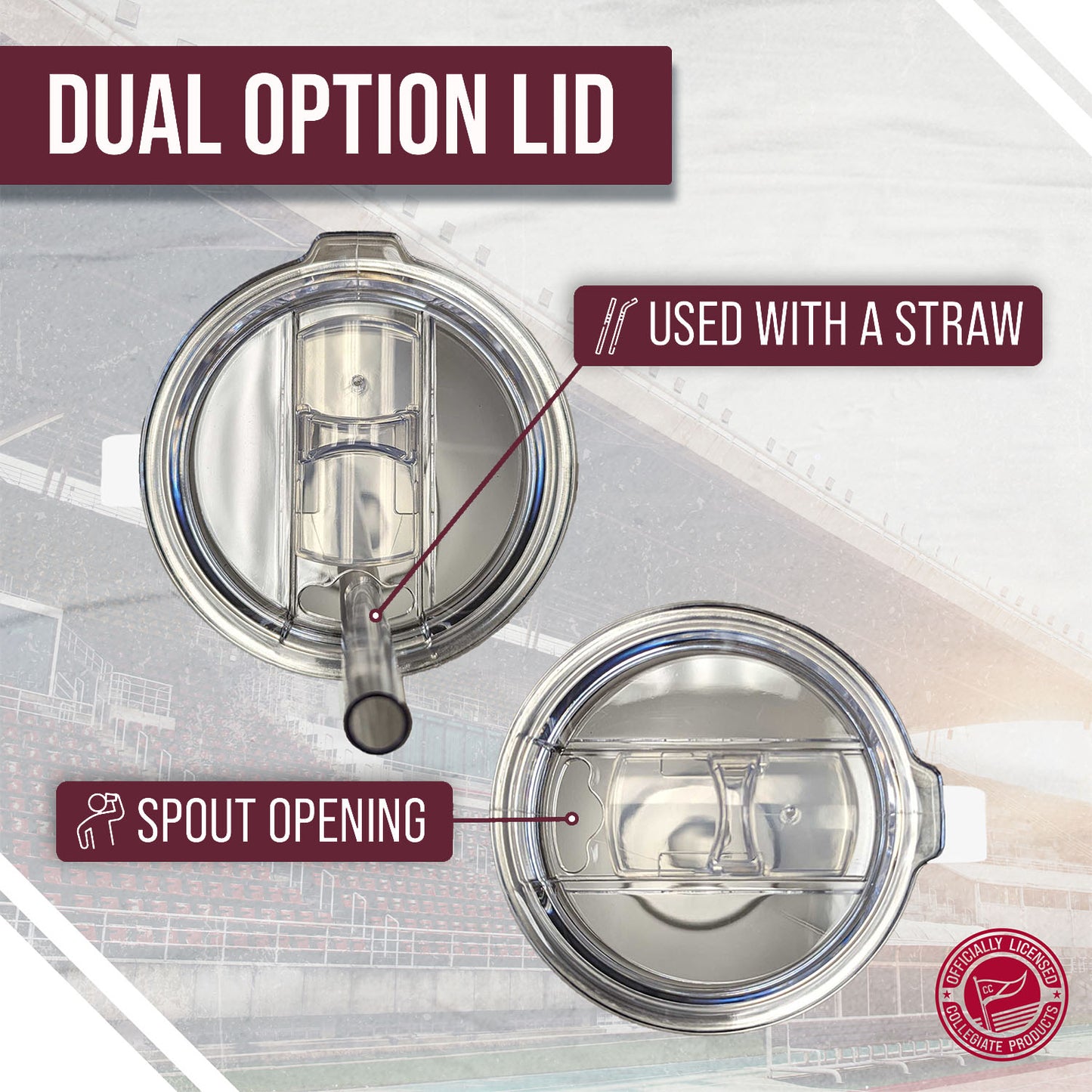 Montana Grizzlies NCAA Stainless Steel 20oz Roadie With Handle & Dual Option Lid With Straw - White