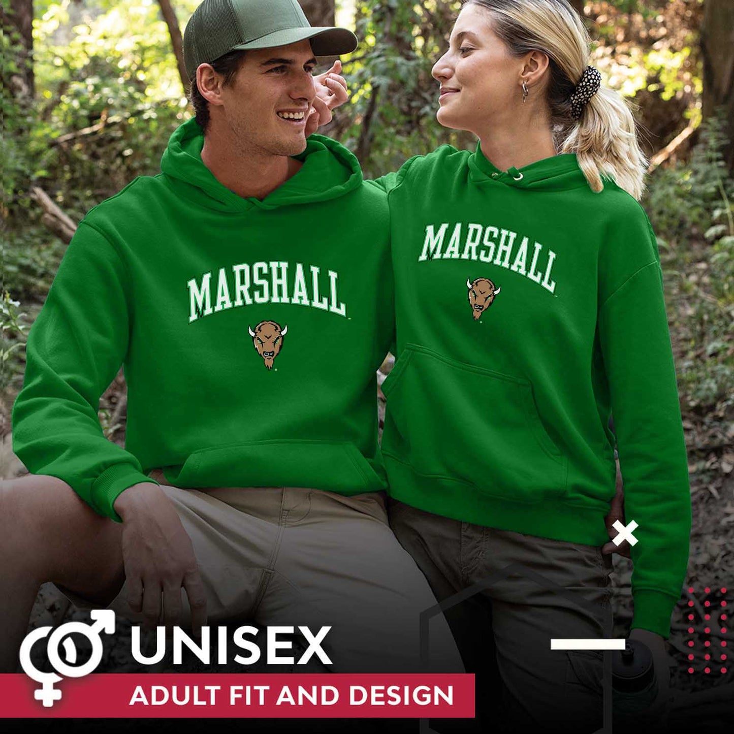 Marshall Thundering Herd Adult Arch & Logo Soft Style Gameday Hooded Sweatshirt - Green