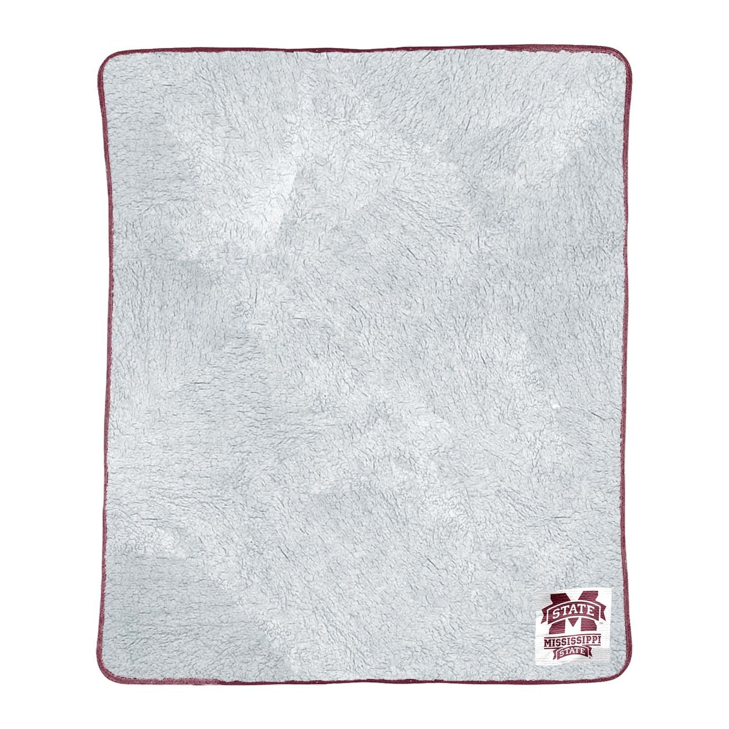 Mississippi State Bulldogs NCAA Silk Sherpa College Throw Blanket - Maroon