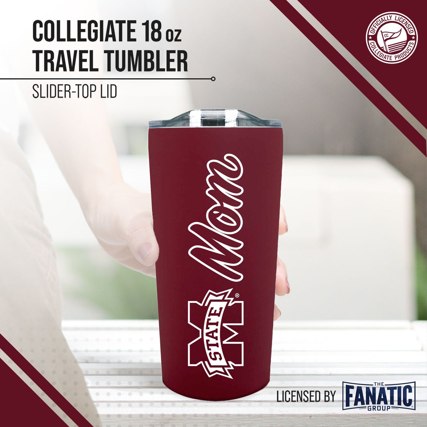 Mississippi State Bulldogs NCAA Stainless Steel Travel Tumbler for Mom - Maroon