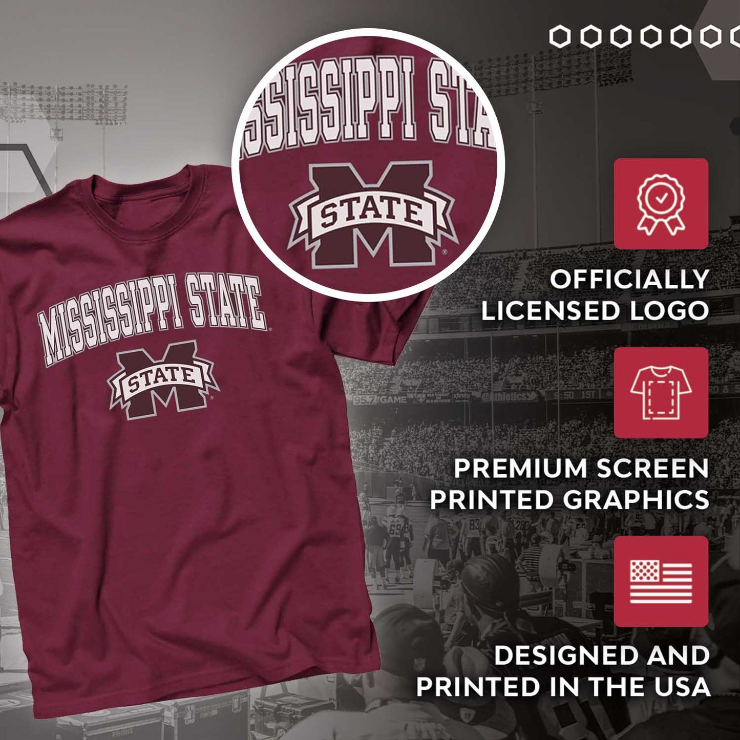 Mississippi State Bulldogs NCAA Adult Gameday Cotton T-Shirt - Team Color