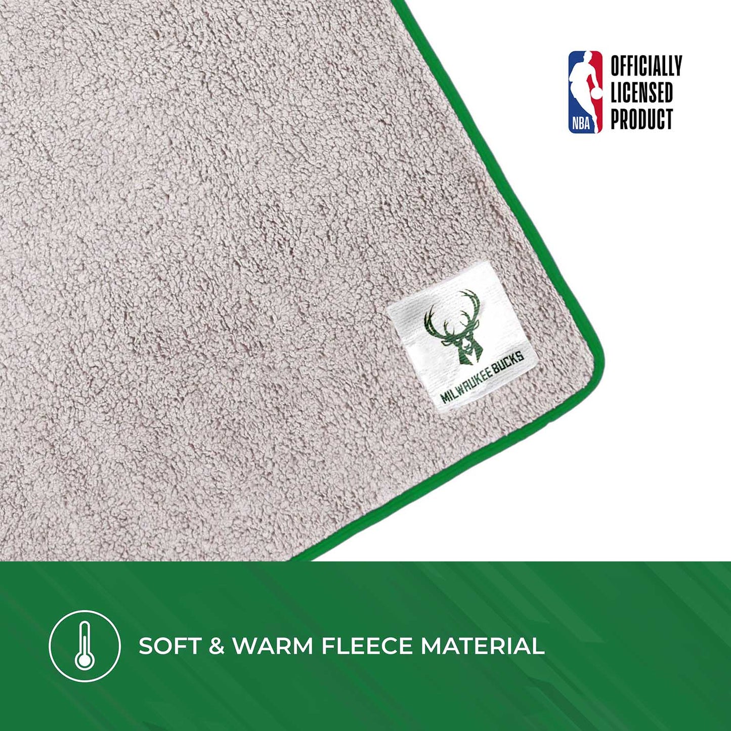 Milwaukee Bucks NBA Silk Touch Sherpa Throw Blanket - Green