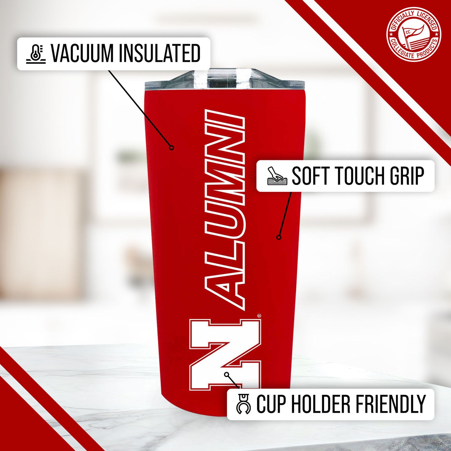 Nebraska Cornhuskers Collegiate Stainless Steel Travel Tumbler for Alumni - Red