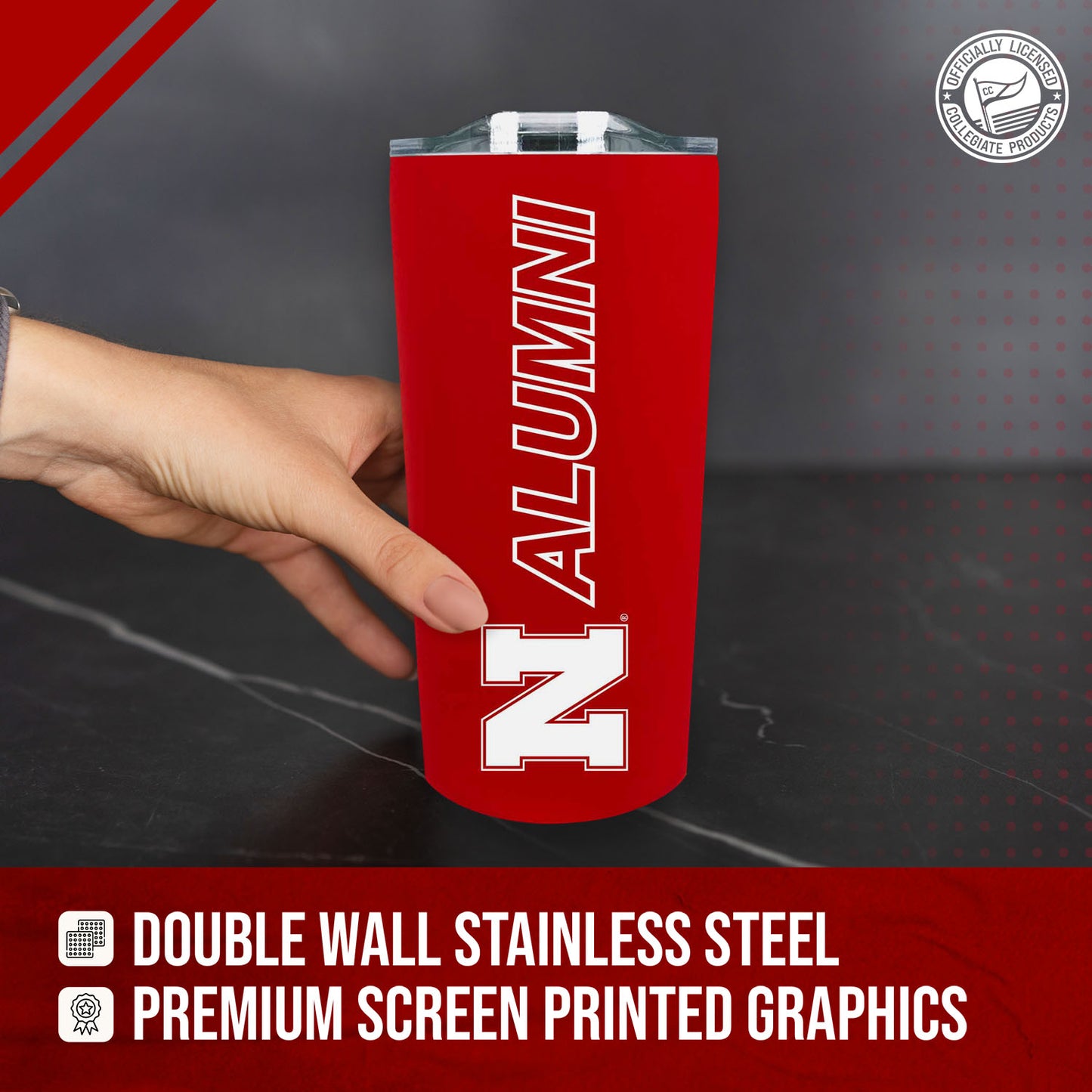 Nebraska Cornhuskers Collegiate Stainless Steel Travel Tumbler for Alumni - Red