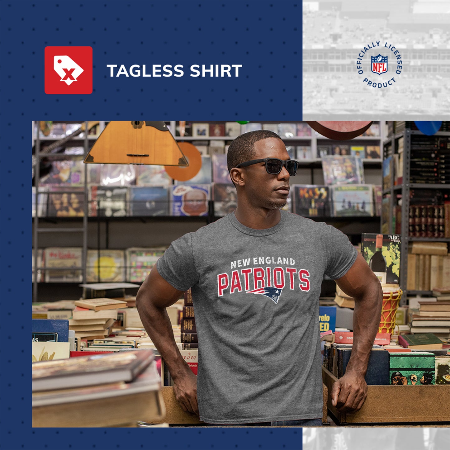 New England Patriots NFL Starting Fresh Short Sleeve Heather T-Shirt - Sport Gray