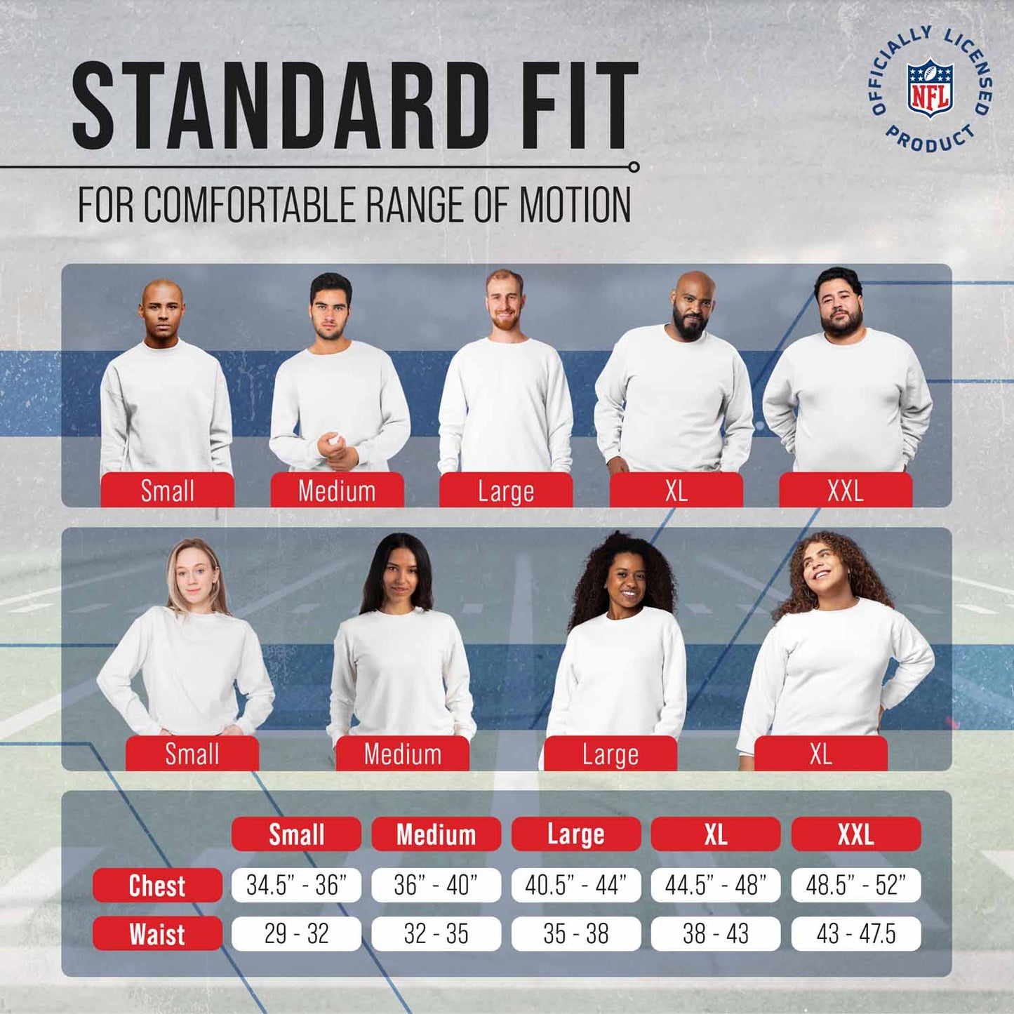 Buffalo Bills NFL Team Stripe Crew Sweatshirt - Sport Gray