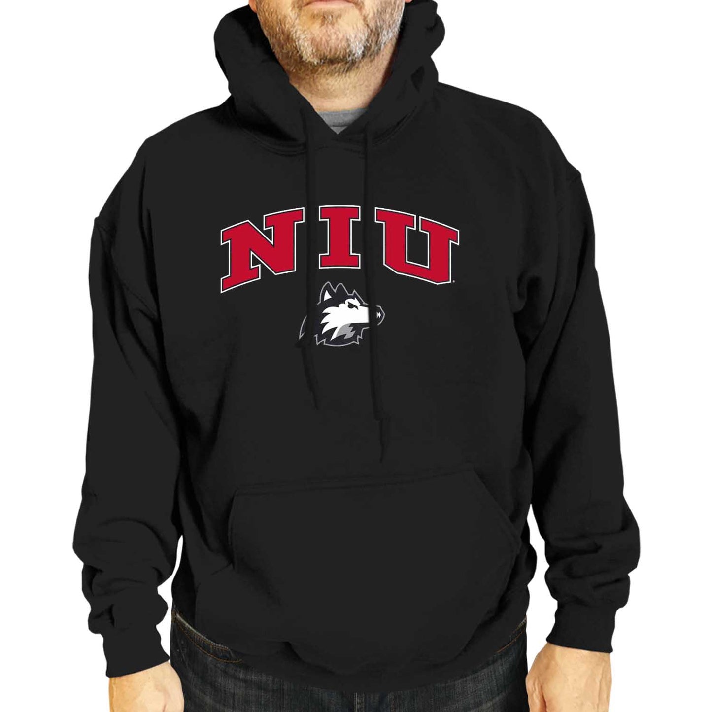 Northern Illinois Huskies Adult Arch & Logo Soft Style Gameday Hooded Sweatshirt - Black