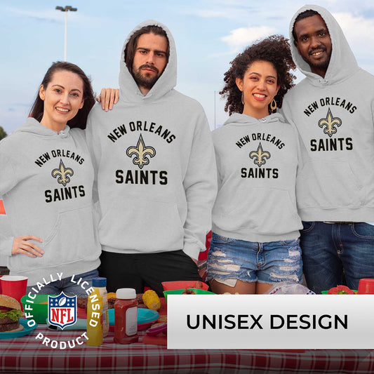 New Orleans Saints NFL Adult Gameday Hooded Sweatshirt - Sport Gray