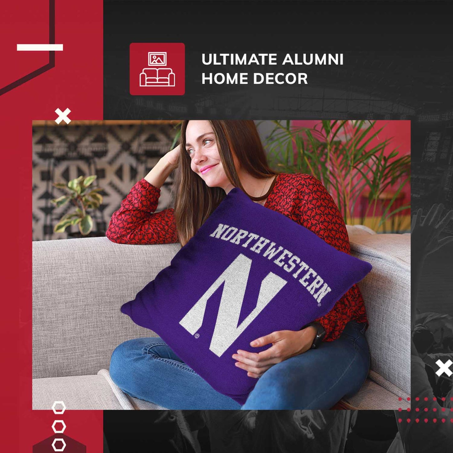 Northwestern Wildcats NCAA Decorative Pillow - Purple