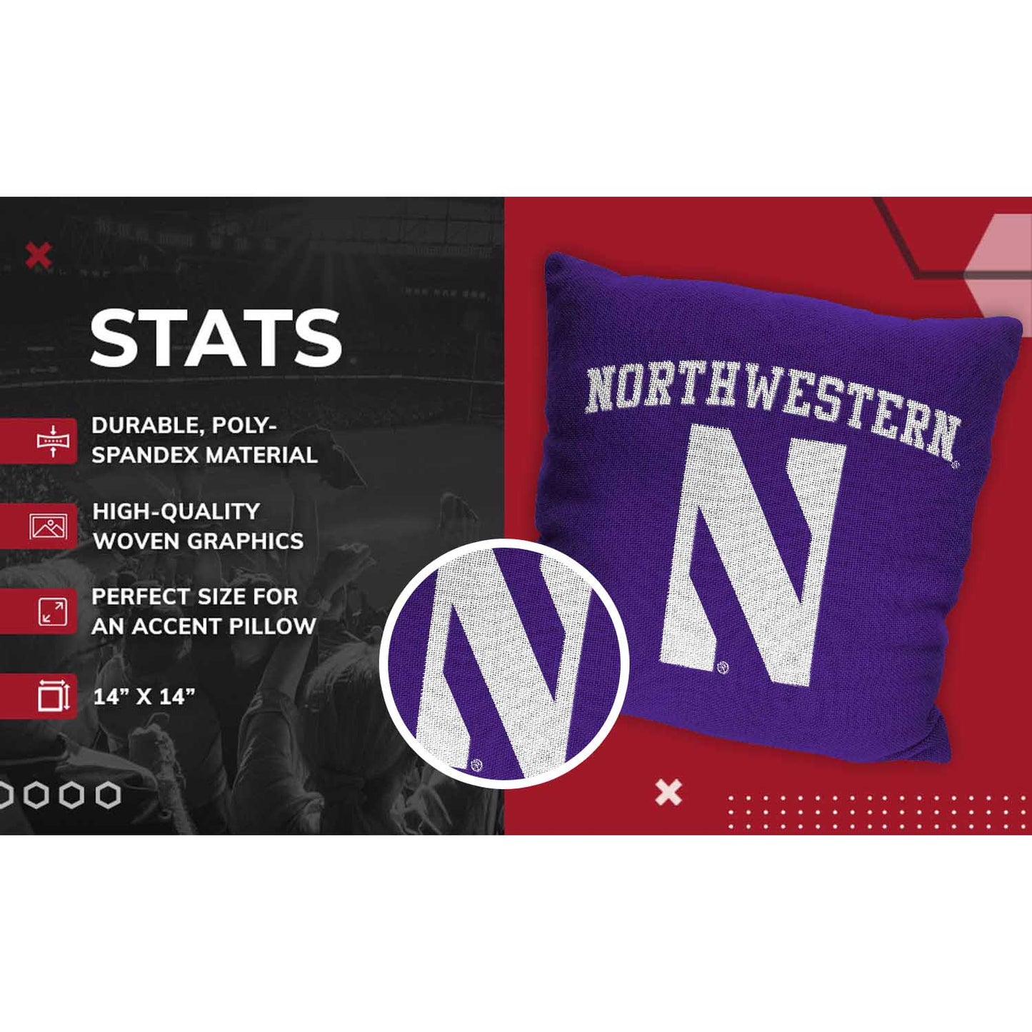 Northwestern Wildcats NCAA Decorative Pillow - Purple