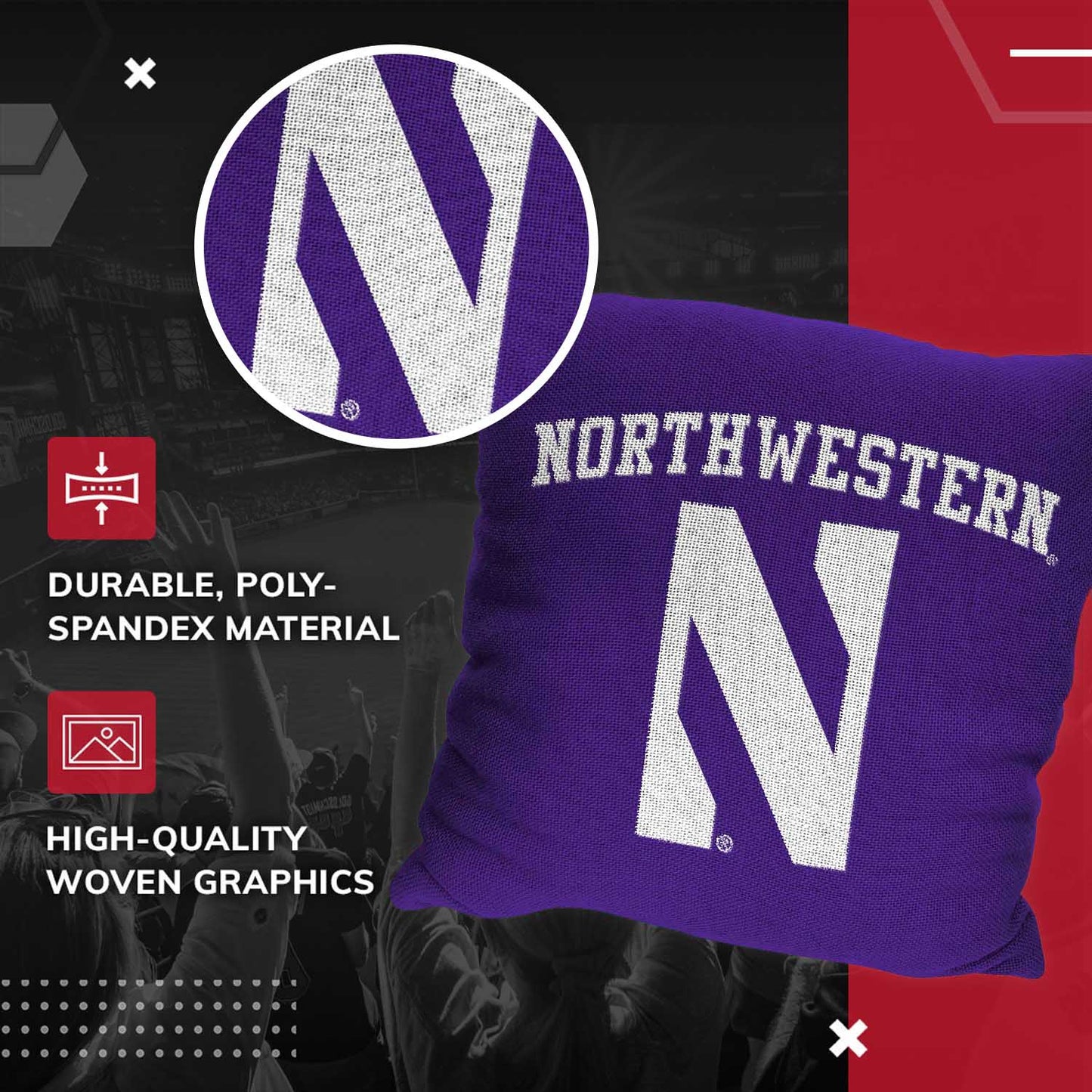 Northwestern Wildcats NCAA Decorative Pillow - Purple
