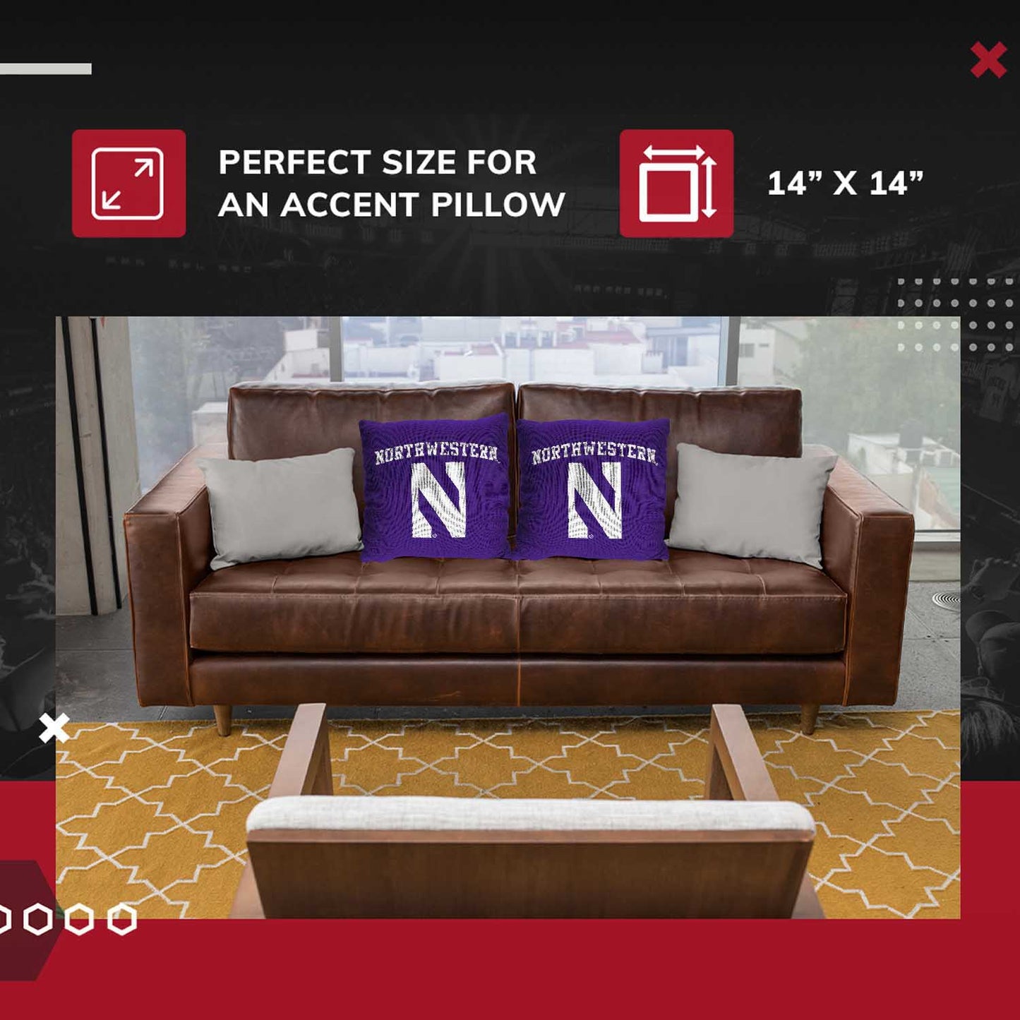 Northwestern Wildcats NCAA Decorative Pillow - Purple