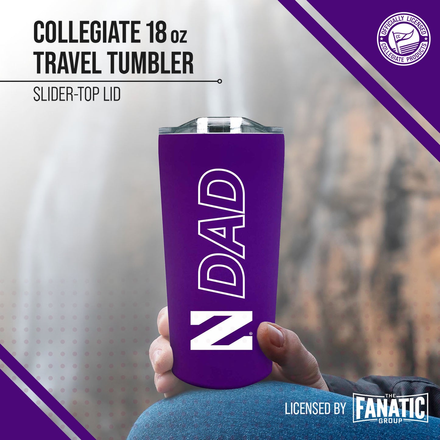 Northwestern Wildcats NCAA Stainless Steel Travel Tumbler for Dad - Purple