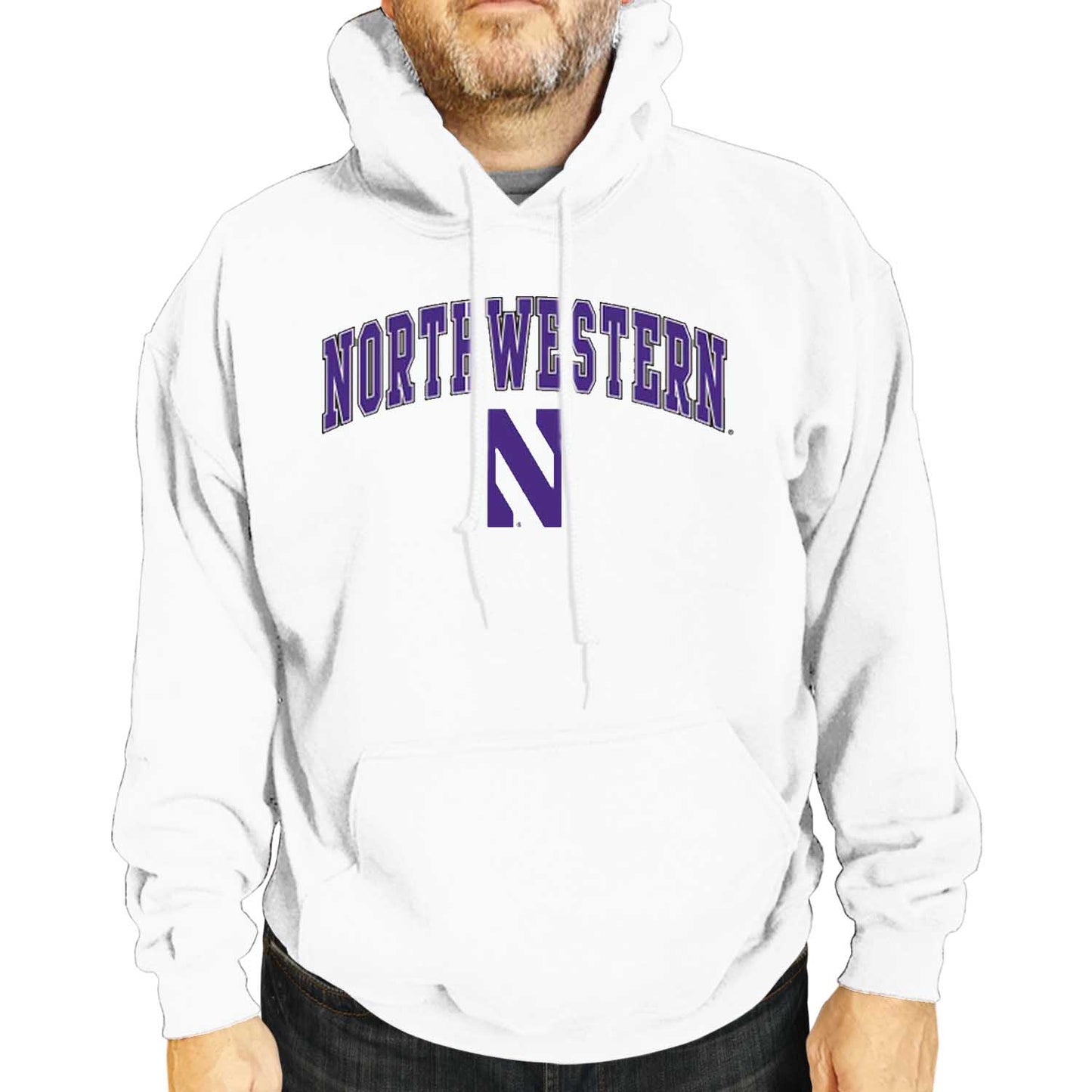 Northwestern Wildcats Adult Arch & Logo Soft Style Gameday Hooded Sweatshirt - White