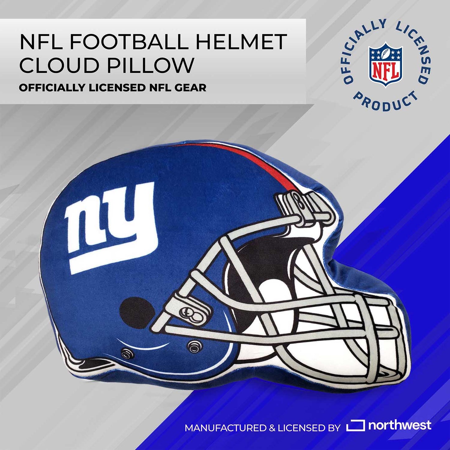 New York Giants NFL Helmet Football Super Soft Plush Pillow - Blue