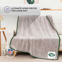 New York Jets NFL Silk Touch Sherpa Throw Blanket - Green