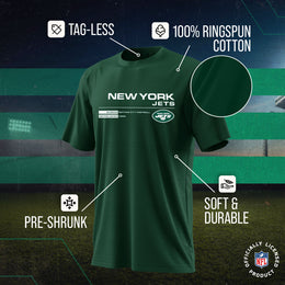 New York Jets Adult NFL Speed Stat Sheet T-Shirt - Forest Green
