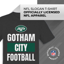 New York Jets NFL Adult Team Slogan Unisex T-Shirt - Gray
