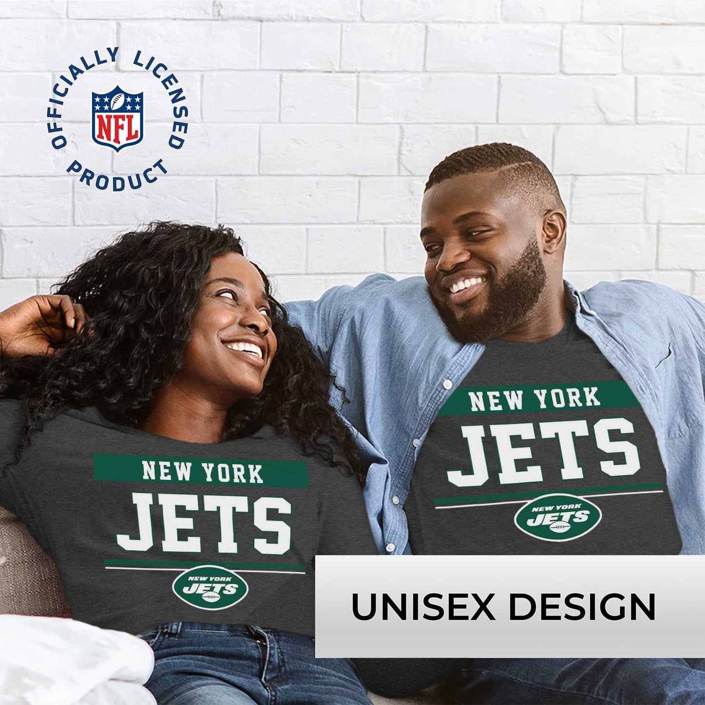 New York Jets NFL Adult Charcoal Long Sleeve T Shirt - Charcoal