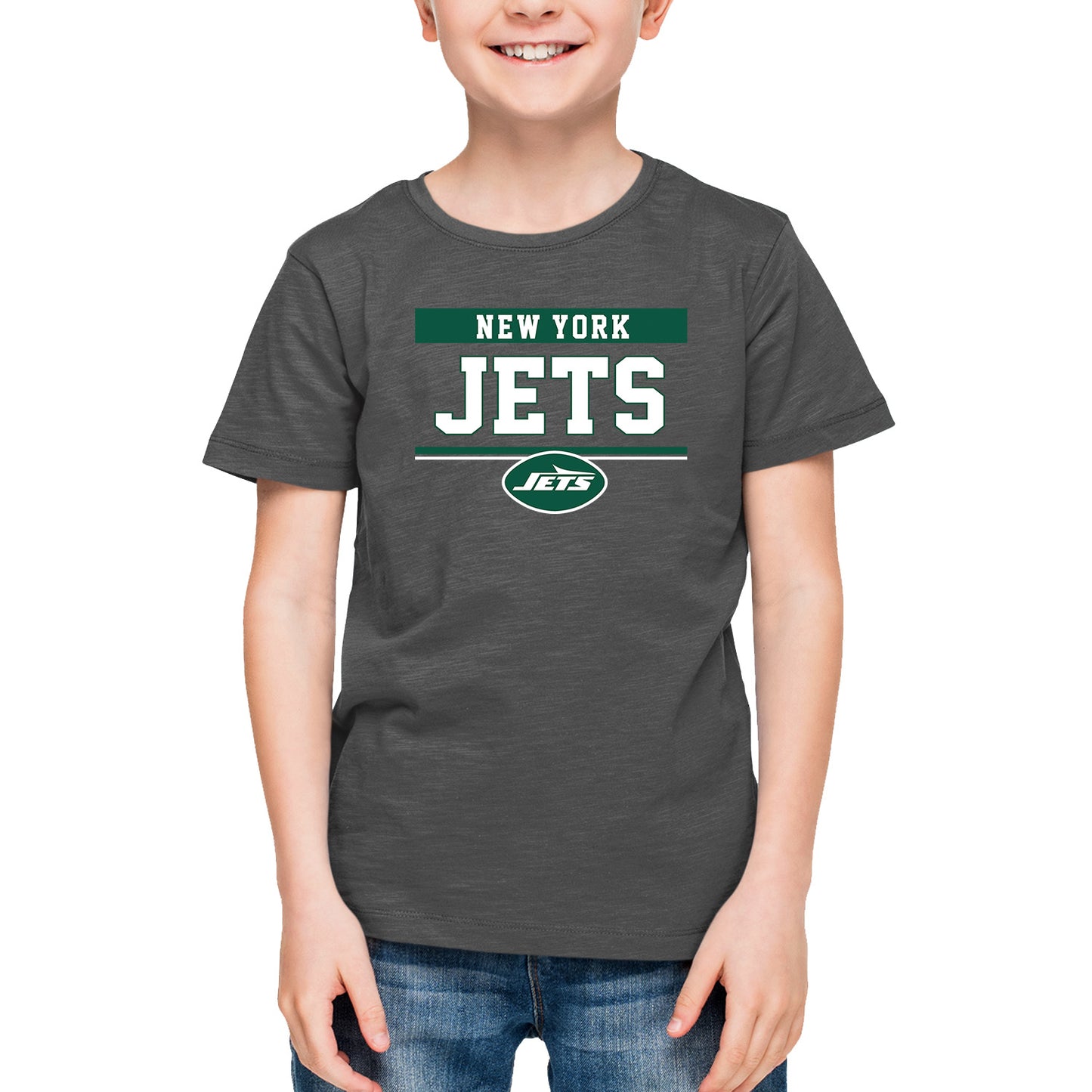 New York Jets NFL Youth Short Sleeve Charcoal T Shirt - Charcoal