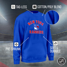 New York Rangers Adult NHL Gameday Crewneck Sweatshirt - Royal
