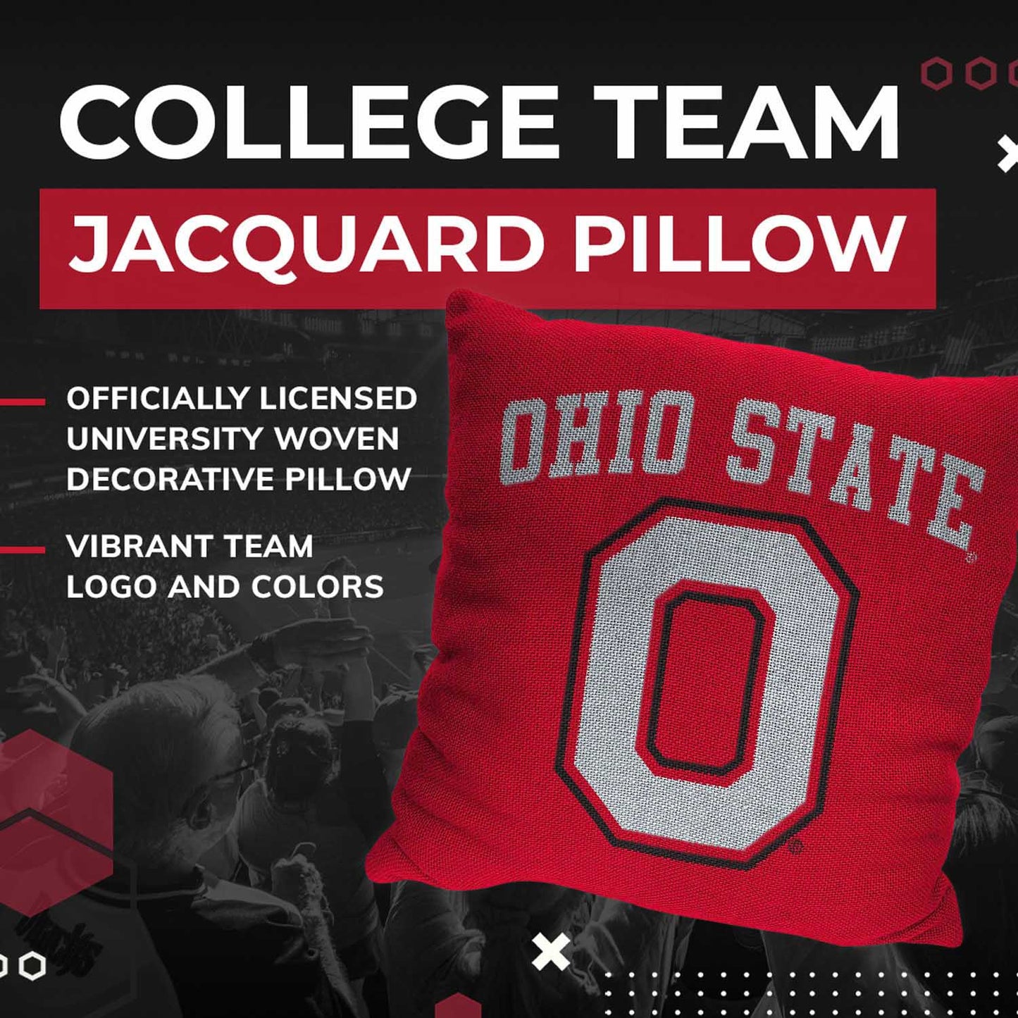 Ohio State Buckeyes NCAA Decorative Pillow - Red