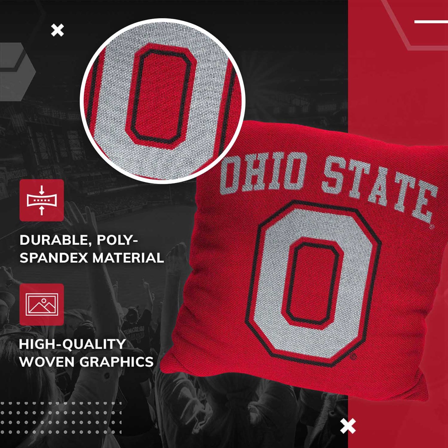 Ohio State Buckeyes NCAA Decorative Pillow - Red