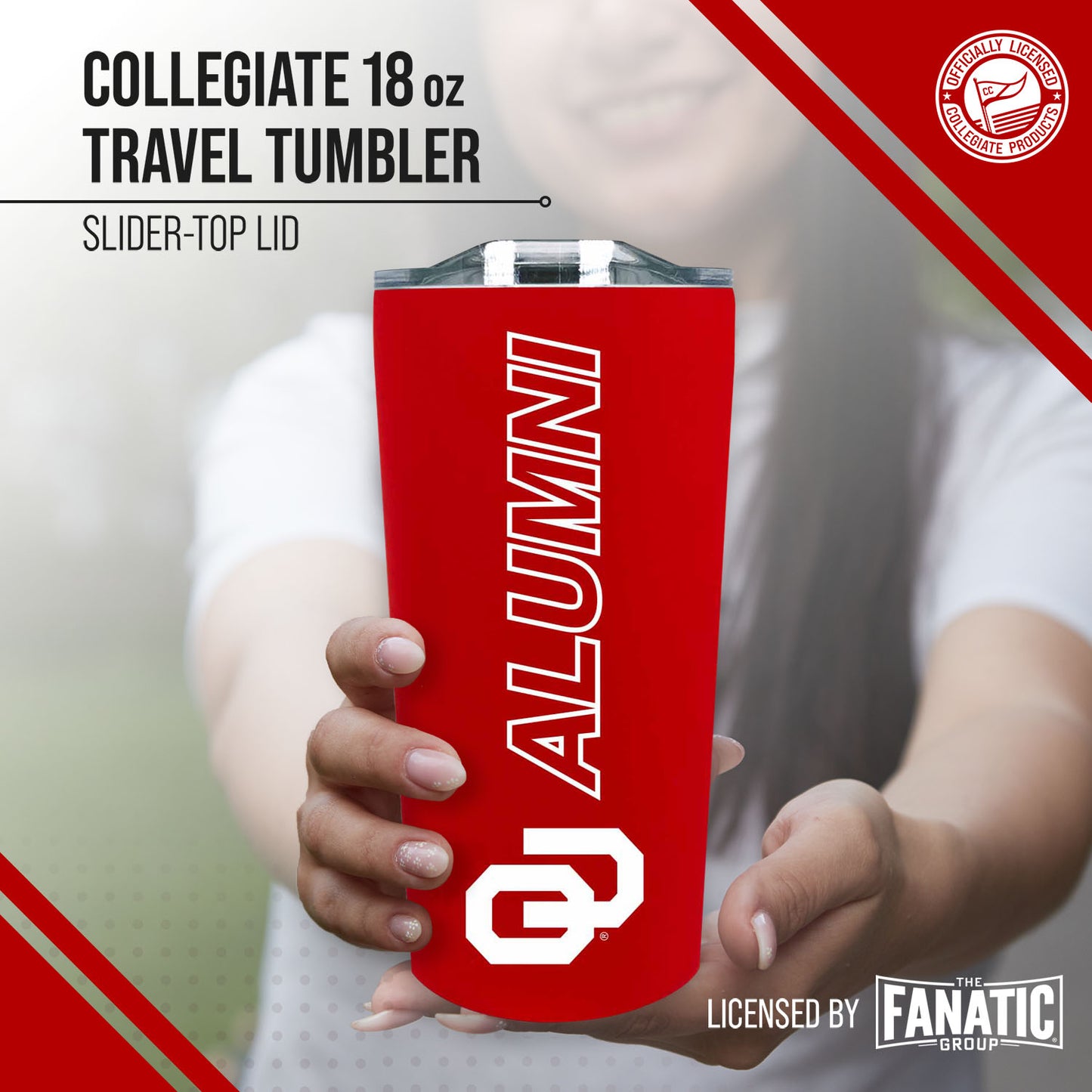 Oklahoma Sooners Collegiate Stainless Steel Travel Tumbler for Alumni - Crimson