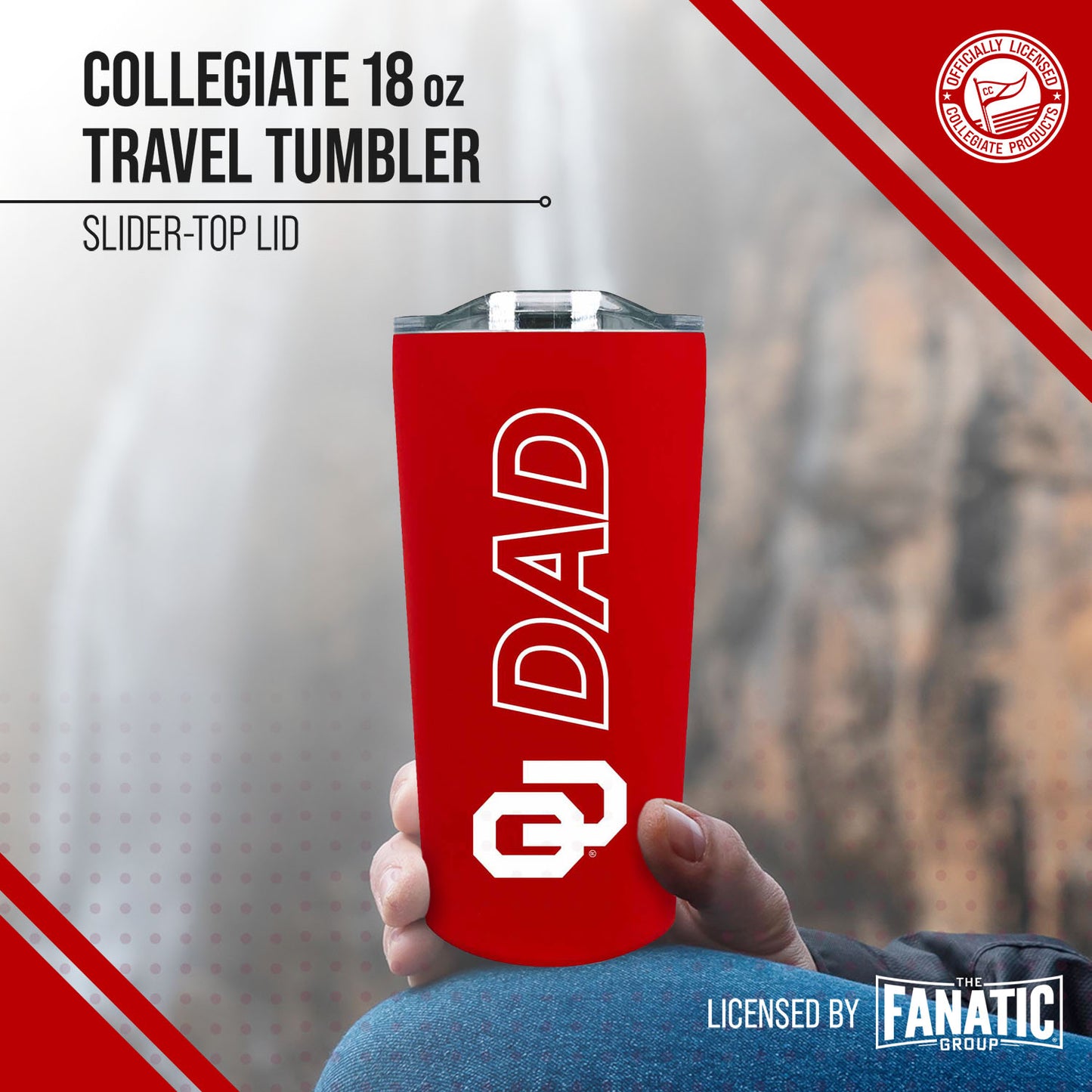 Oklahoma Sooners NCAA Stainless Steel Travel Tumbler for Dad - Crimson