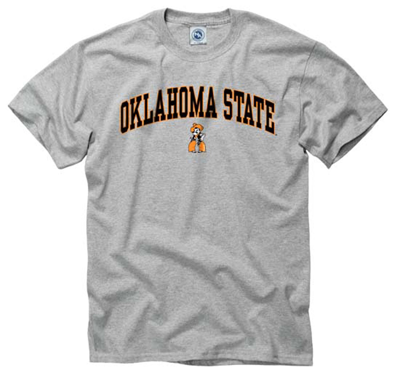Oklahoma State Cowboys Arch and Logo Short Sleeve T-shirt - Gray