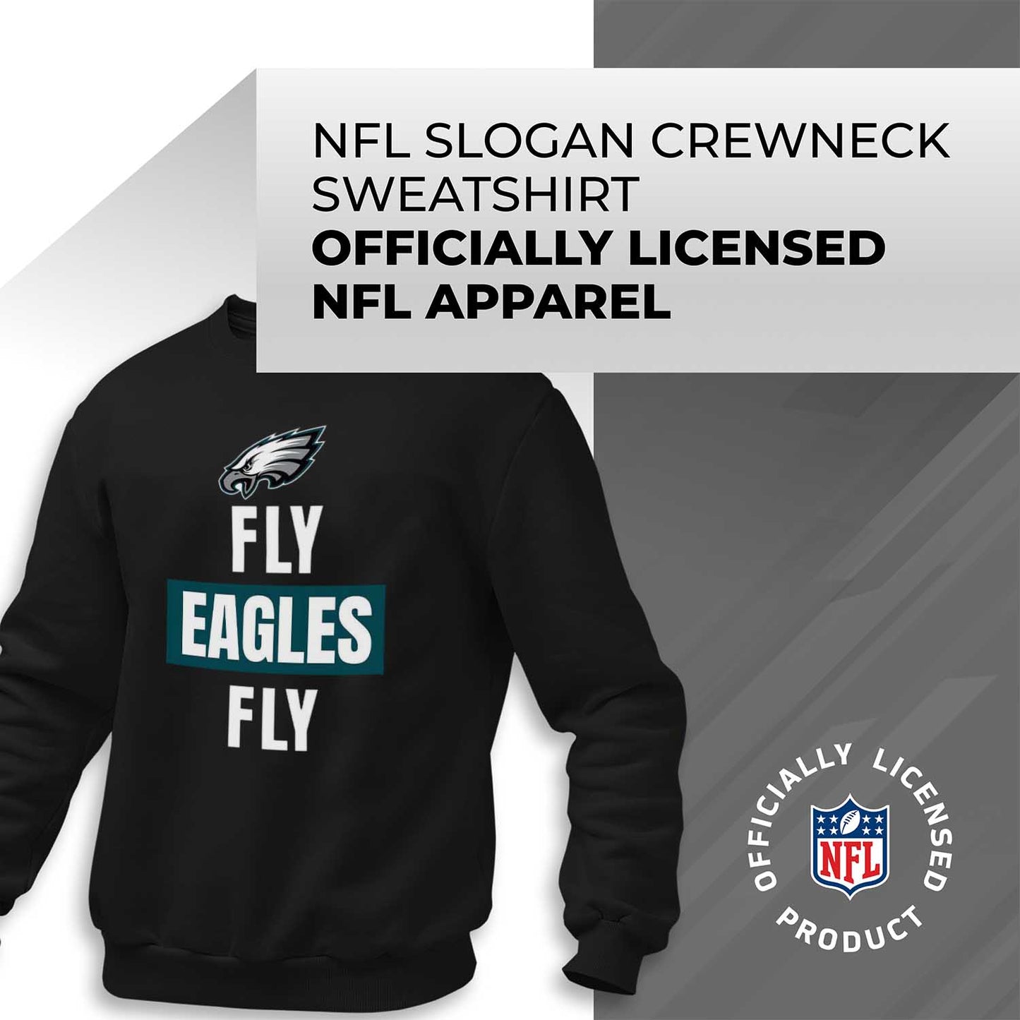 Philadelphia Eagles NFL Adult Slogan Crewneck Sweatshirt - Black