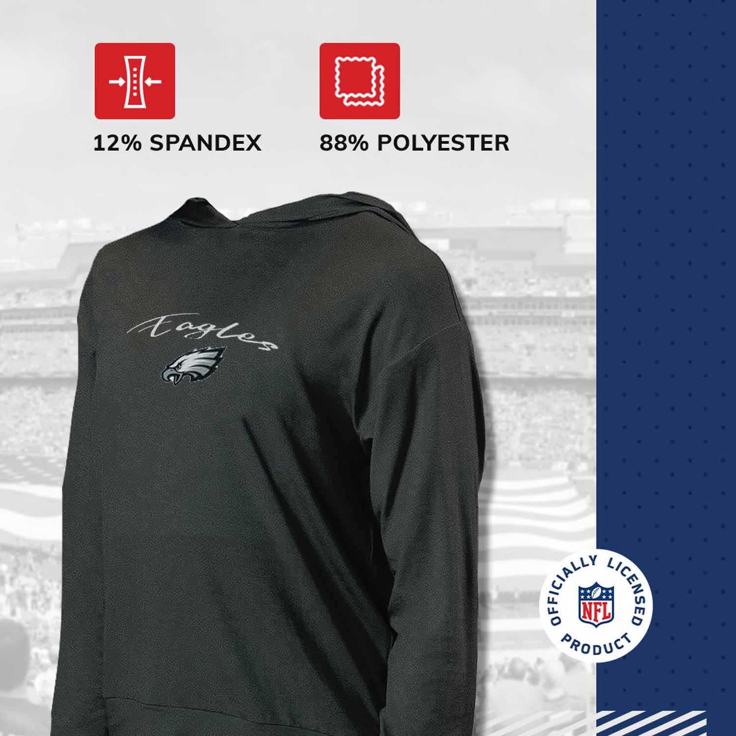 Philadelphia Eagles NFL Women's Session Pullover Hoodie - Black