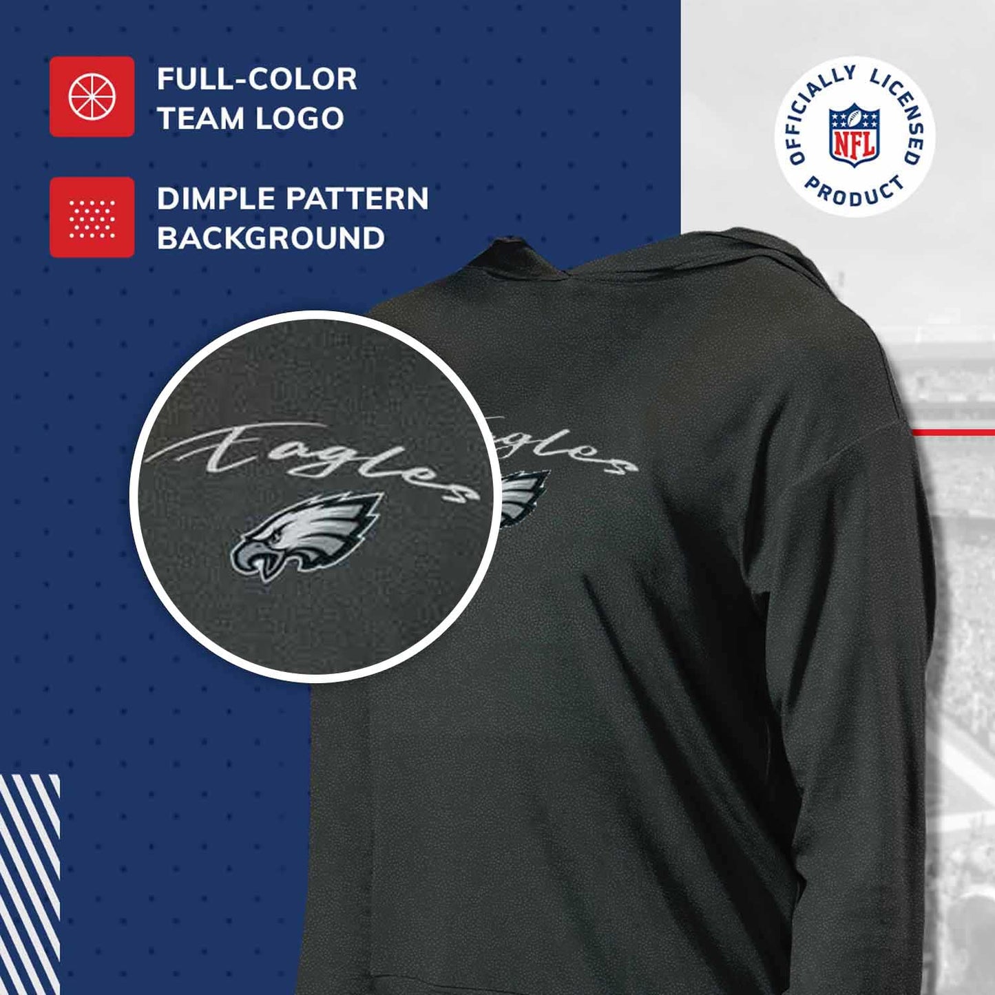 Philadelphia Eagles NFL Women's Session Pullover Hoodie - Black