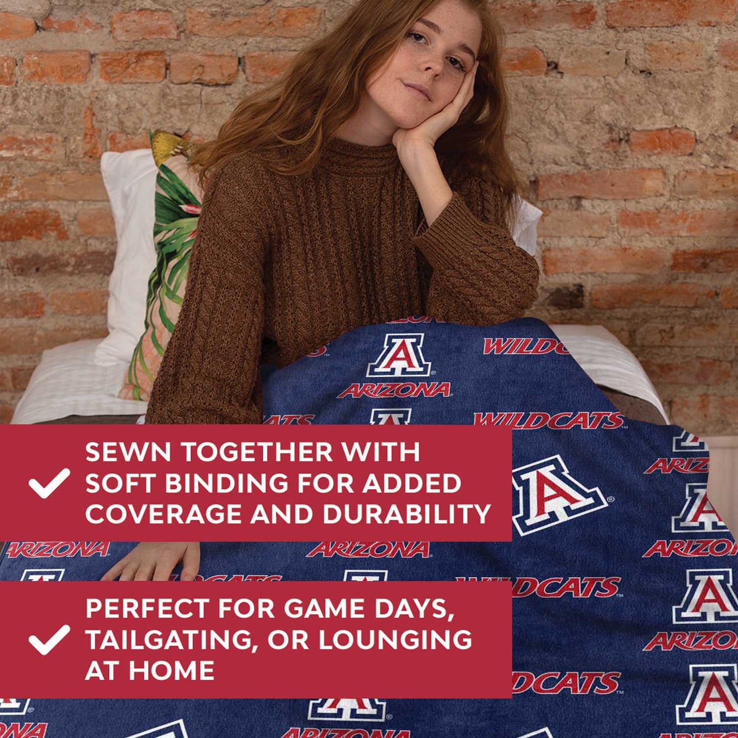 Arizona Wildcats NCAA Double Sided Blanket - Navy