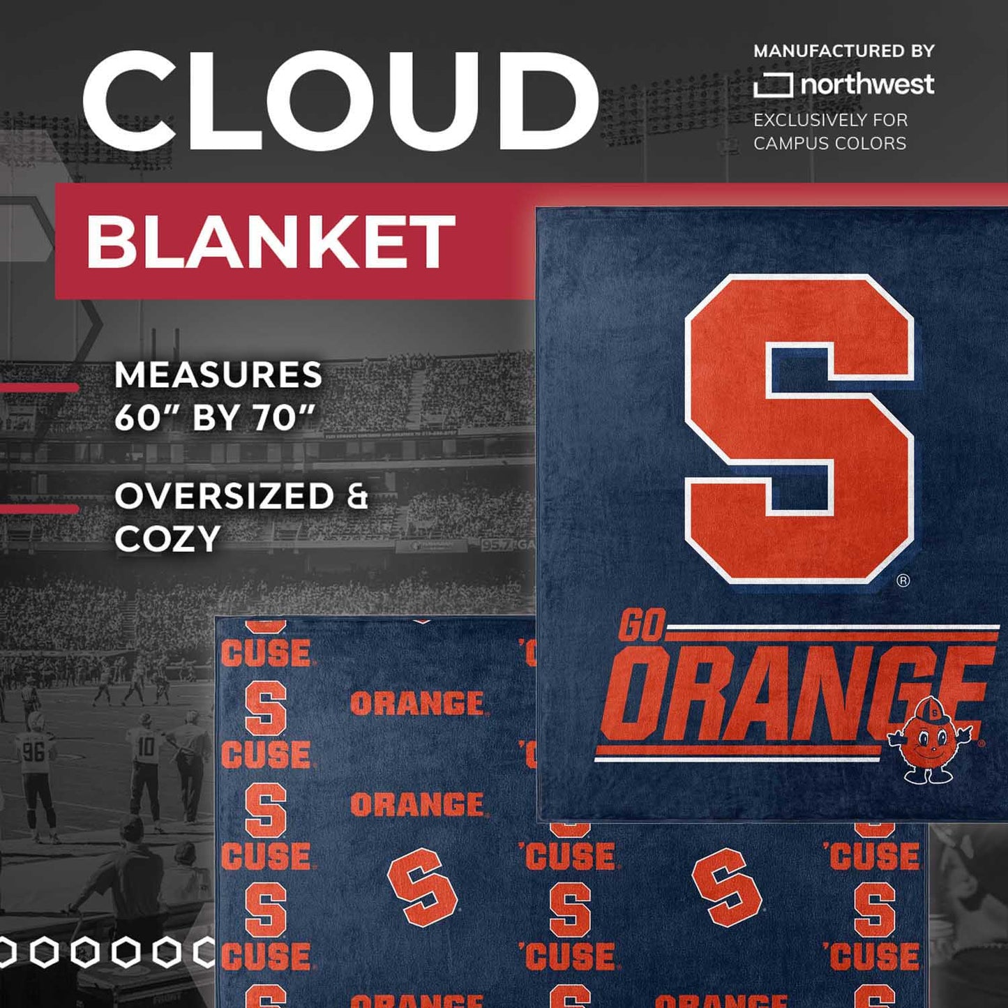 Syracuse Orange NCAA Double Sided Blanket - Navy