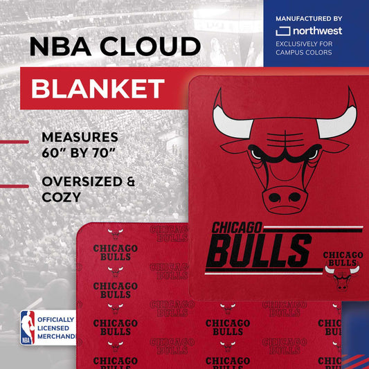 Chicago Bulls NBA Double Sided Blanket - Red