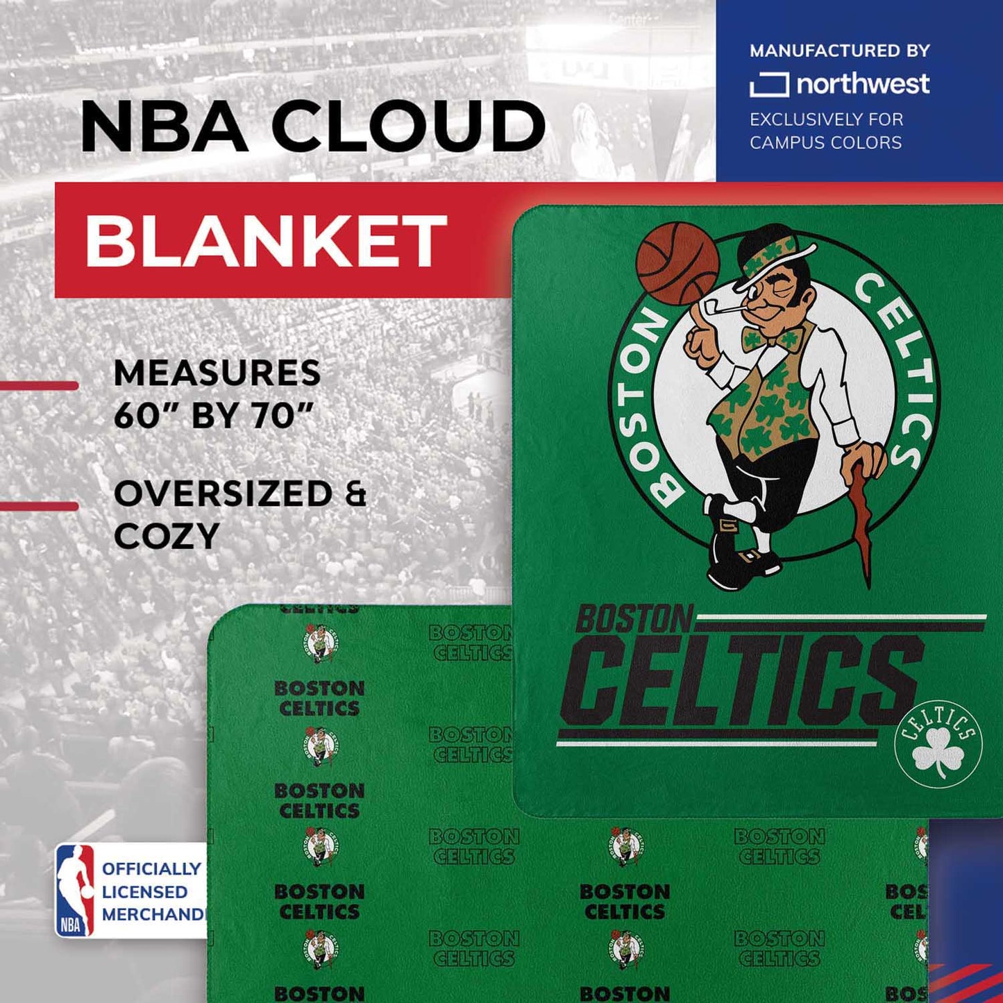 Boston Celtics NBA Double Sided Blanket - Green