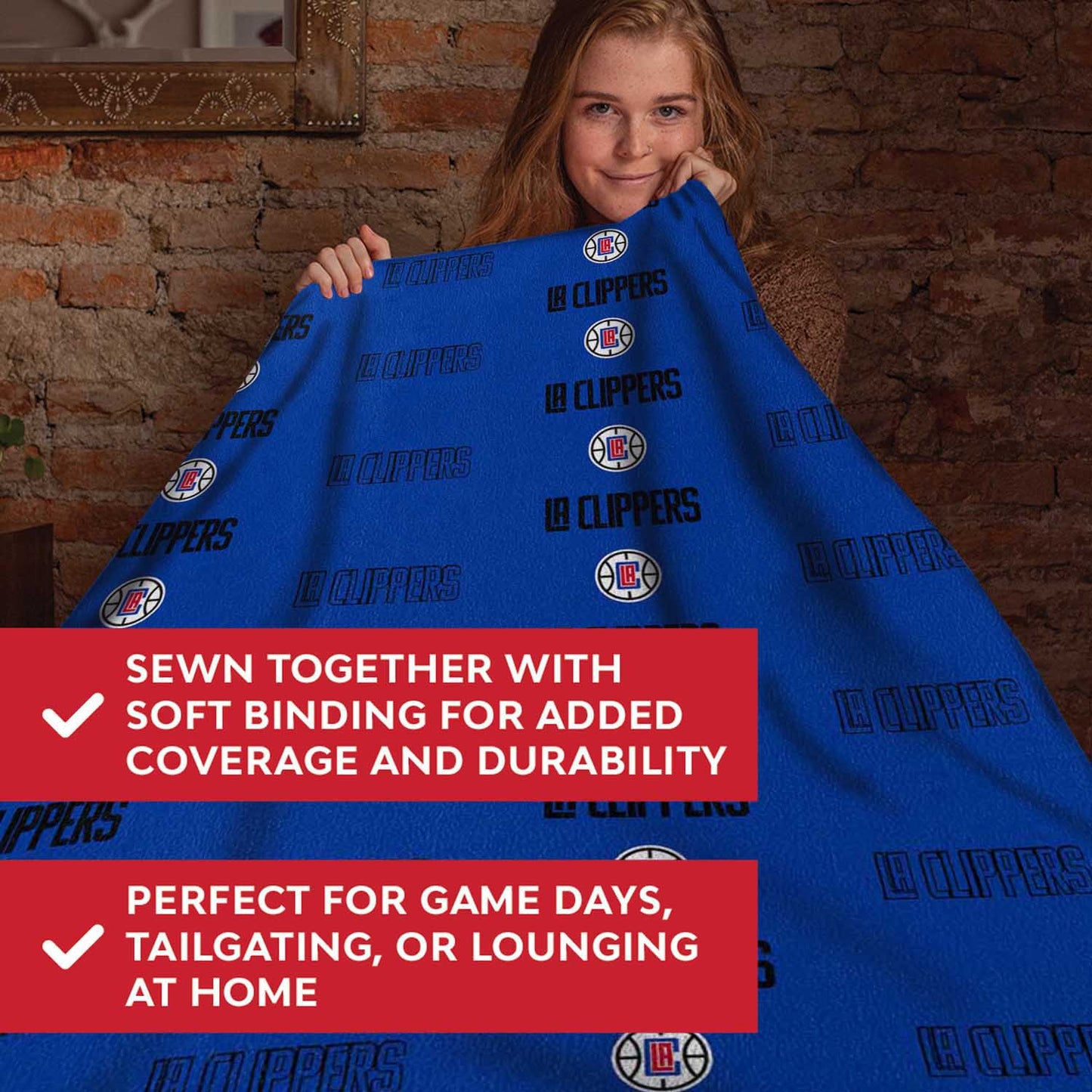 Los Angeles Clippers NBA Double Sided Blanket - Royal