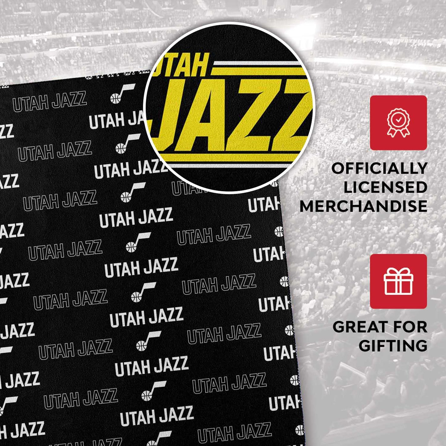 Utah Jazz NBA Double Sided Blanket - Black