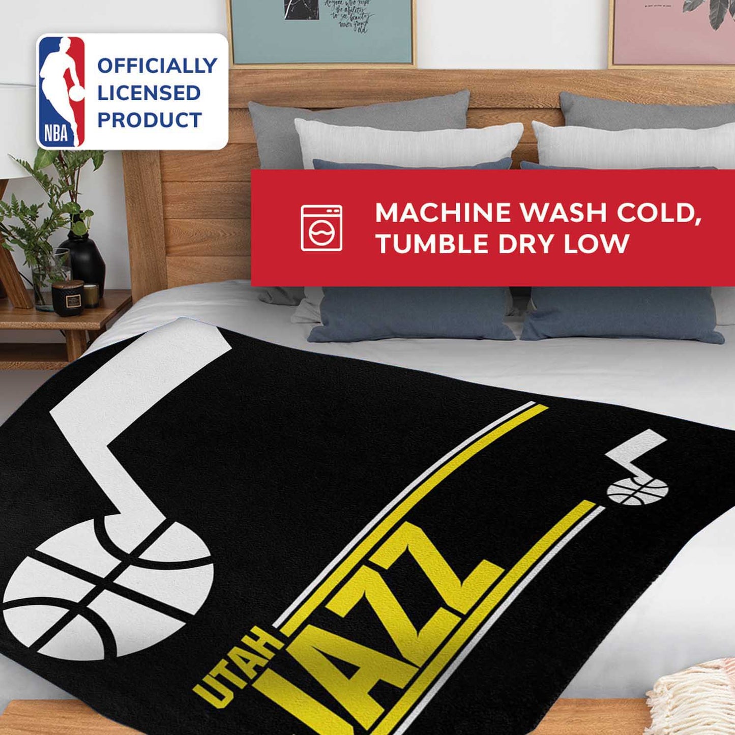 Utah Jazz NBA Double Sided Blanket - Black