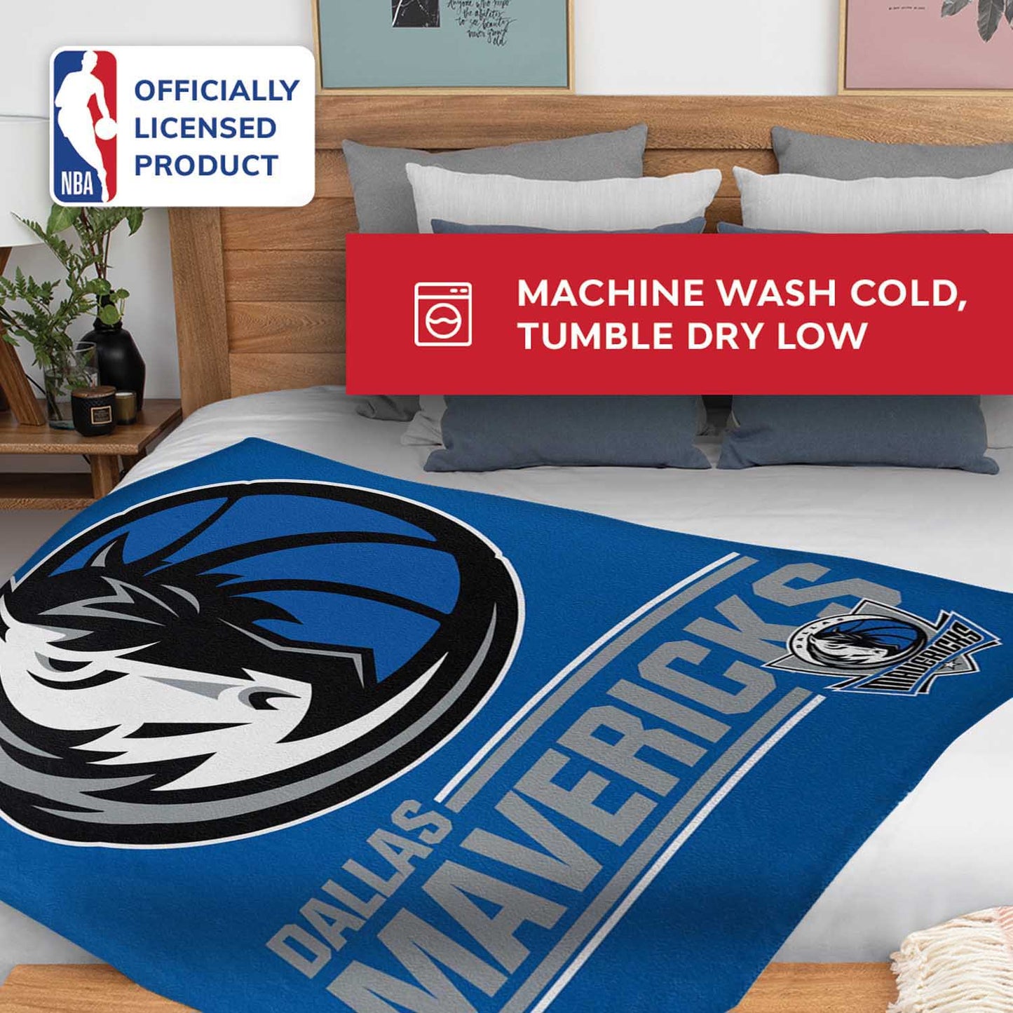 Dallas Mavericks NBA Double Sided Blanket - Blue