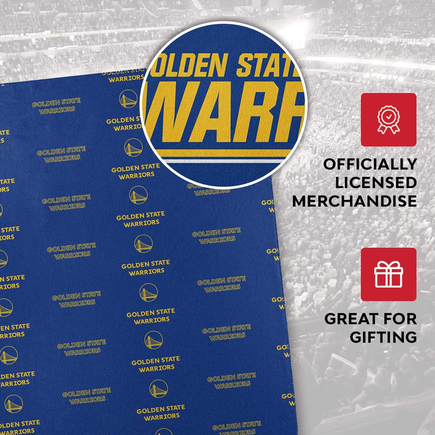 Golden State Warriors NBA Double Sided Blanket - Royal