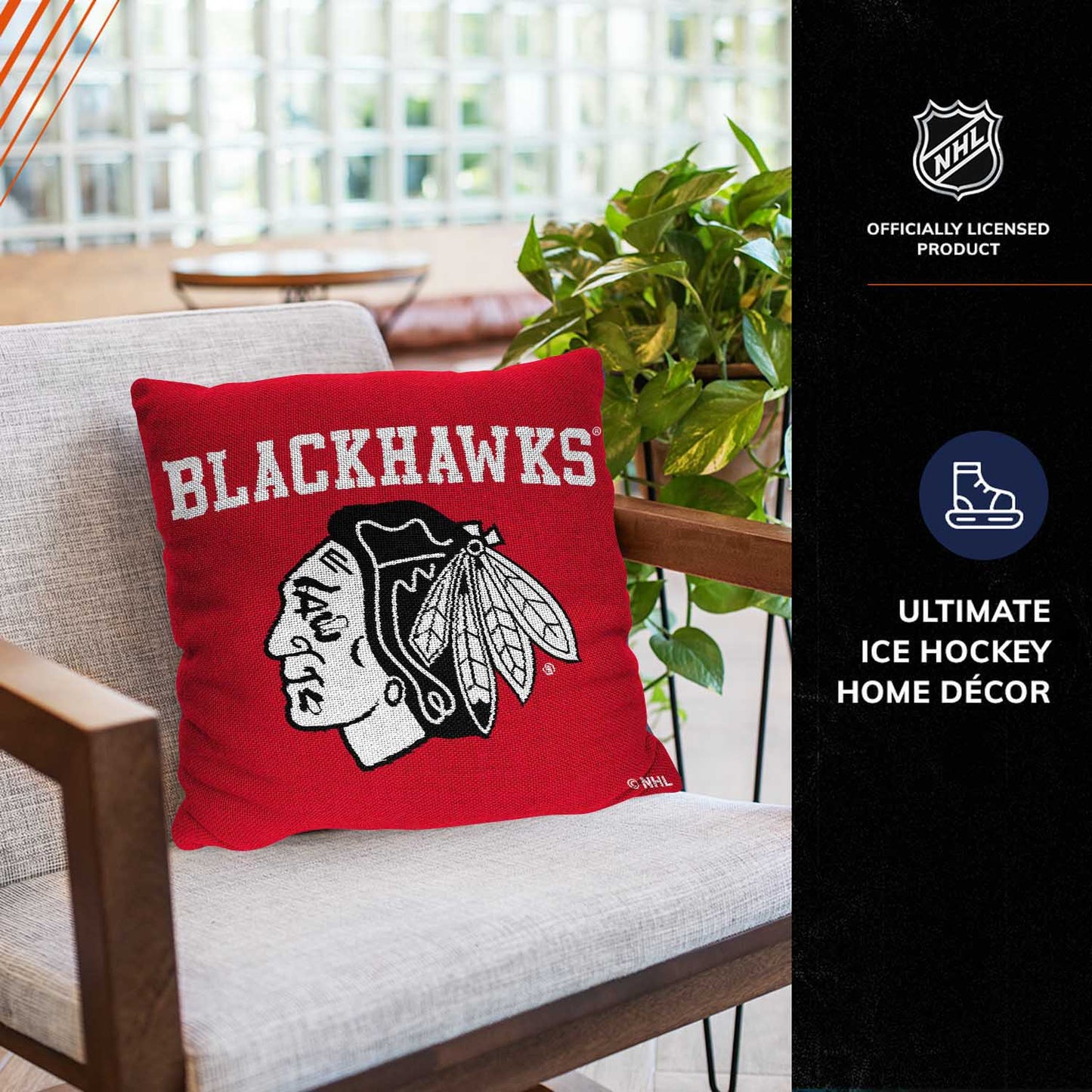 Chicago Blackhawks NHL Decorative Pillows- Enhance Your Space with Woven Throw Pillows - Red