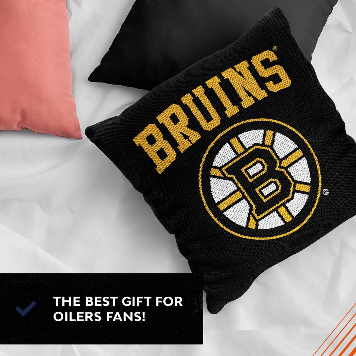 Boston Bruins NHL Decorative Pillows- Enhance Your Space with Woven Throw Pillows - Black