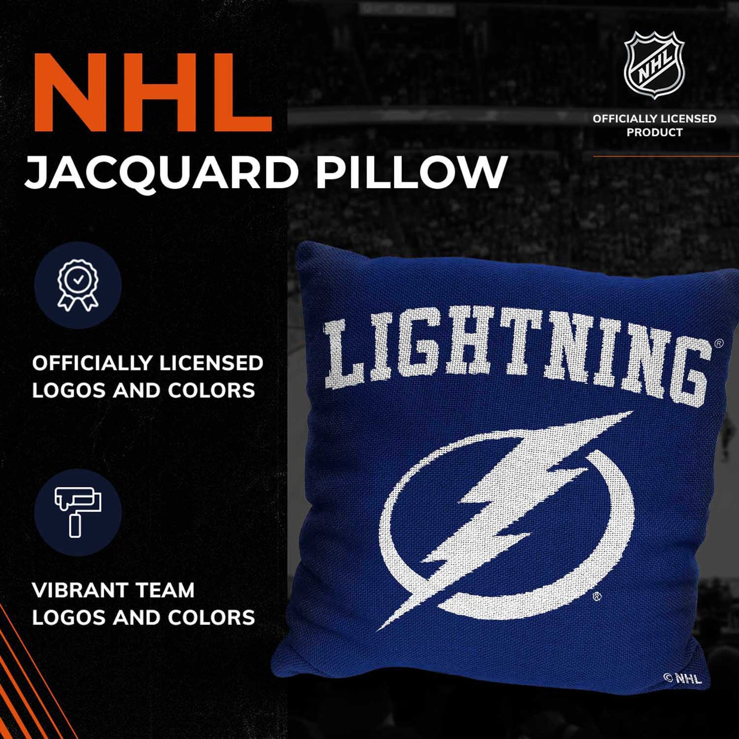 Tampa Bay Lightning NHL Decorative Pillows- Enhance Your Space with Woven Throw Pillows - Blue