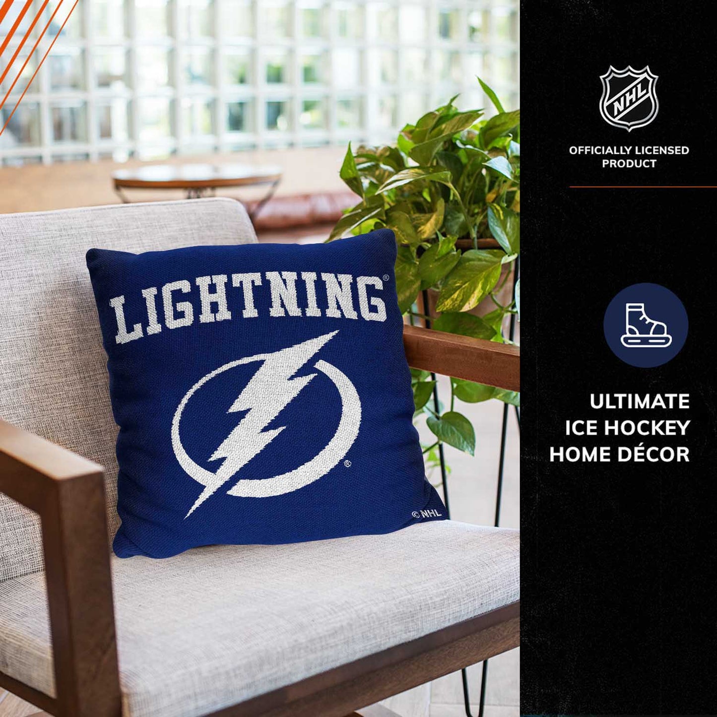 Tampa Bay Lightning NHL Decorative Pillows- Enhance Your Space with Woven Throw Pillows - Blue