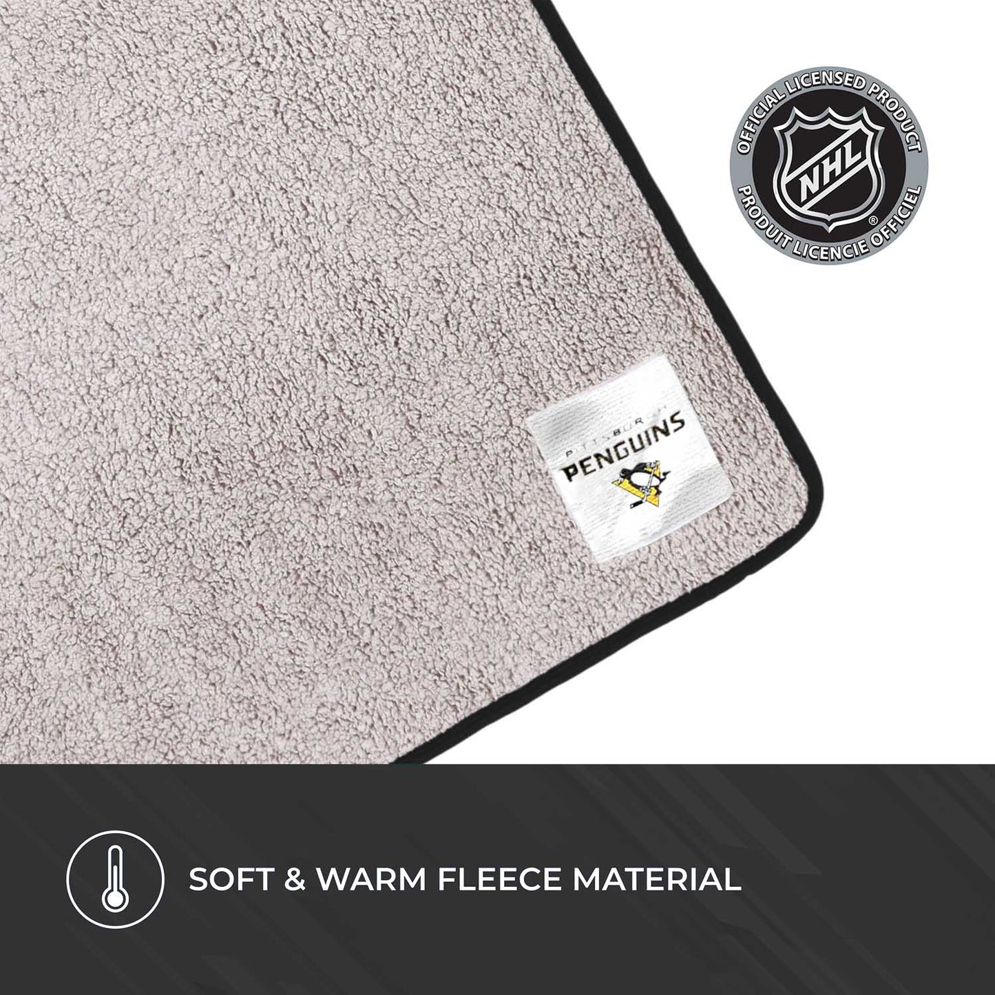 Pittsburgh Penguins NHL Silk Touch Sherpa Throw Blanket - Black
