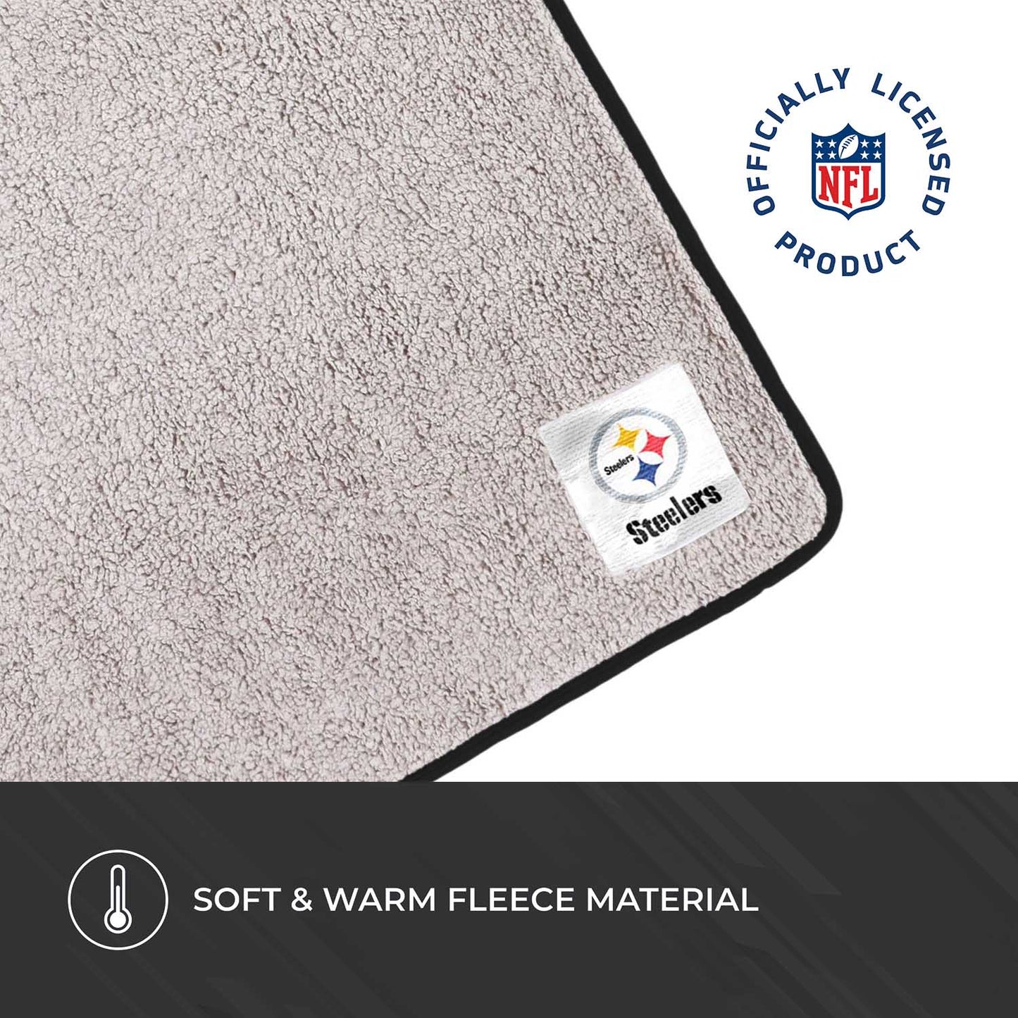 Pittsburgh Steelers NFL Silk Touch Sherpa Throw Blanket - Black