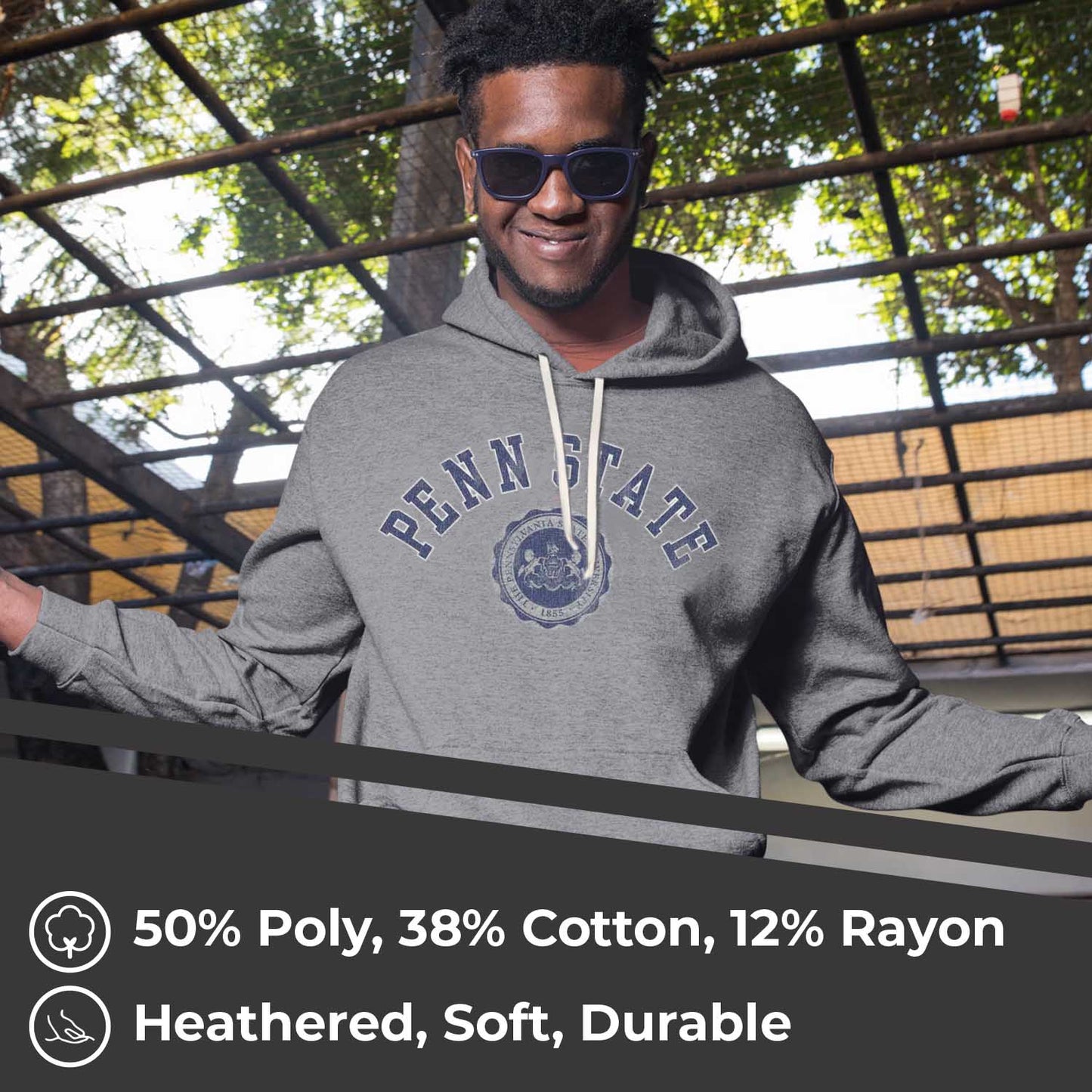 Penn State Nittany Lions College Gray University Seal Hooded Sweatshirt - Gray